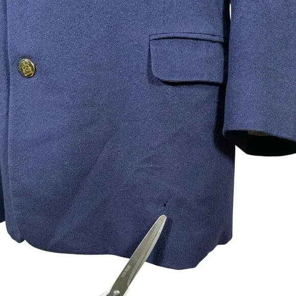 Canali Loro Piana Wool & Cashmere Navy Blazer 46R 46L Crest Buttons Sport Coat